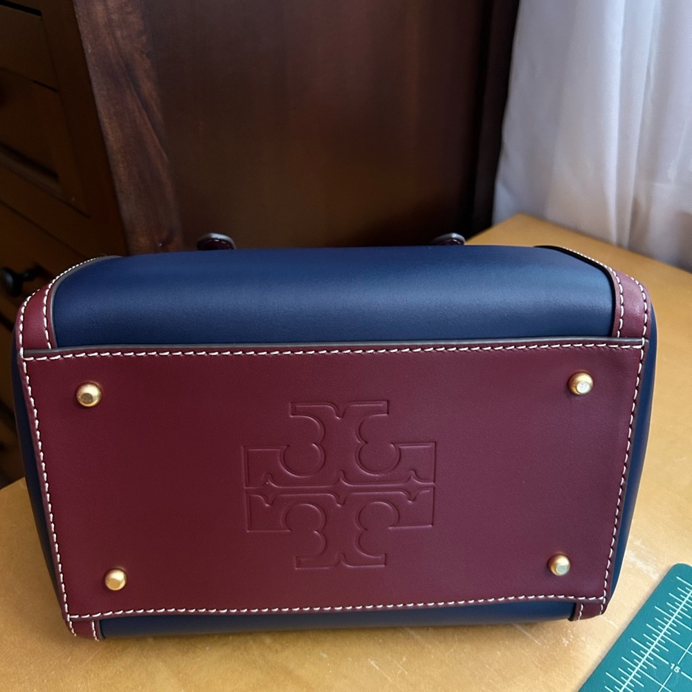 Tory Burch T Monogram Color Block Barrel Bag - Picture 5 of 16